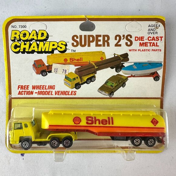 Vintage Road Champs Super 2's Die-Cast Shell Tanker Model Vehicle - Picture 1 of 2